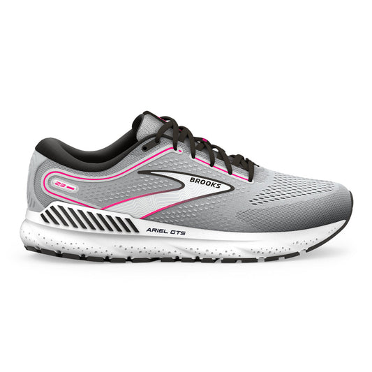 Women's Brooks Ariel GTS 23, Grey/Black/Pink, 6.5 B Medium - Skoutley Outdoors LLC