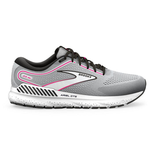 Women's Brooks Ariel GTS 23, Grey/Black/Pink, 11 B Medium - Skoutley Outdoors LLC