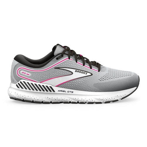 Women's Brooks Ariel GTS 23, Grey/Black/Pink, 9.5 B Medium - Skoutley Outdoors LLC