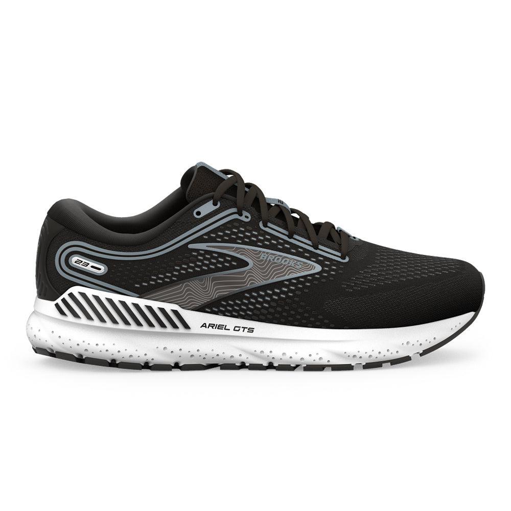 Women's Brooks Ariel GTS 23, Black/Grey/White, 11.5 2E Extra Wide - Skoutley Outdoors LLC