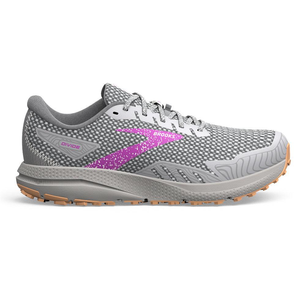 Women's Brooks Divide 4, Alloy/Oyster/Violet, 12 B Medium - Skoutley Outdoors LLC