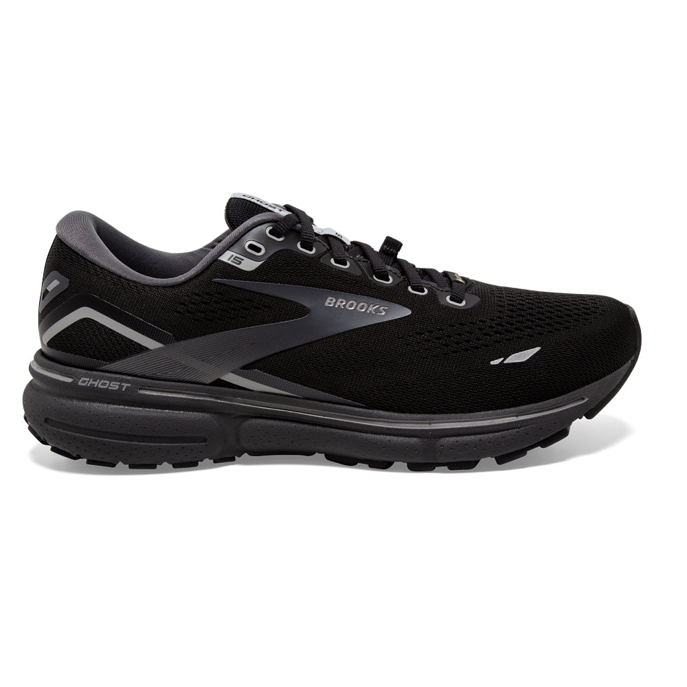 Women's Brooks Ghost 15 GTX, Black/Blackened Pearl/Alloy, 5.5 B Medium - Skoutley Outdoors LLC