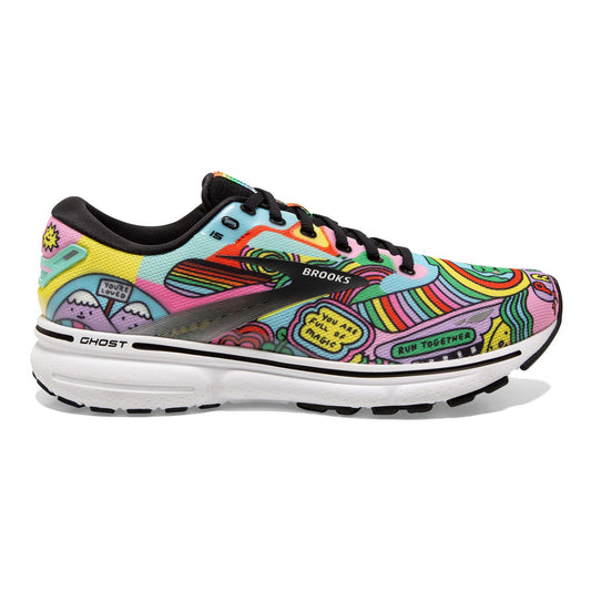 Women's Brooks Ghost 15, Black/White/Multi, 5 B Medium - Skoutley Outdoors LLC