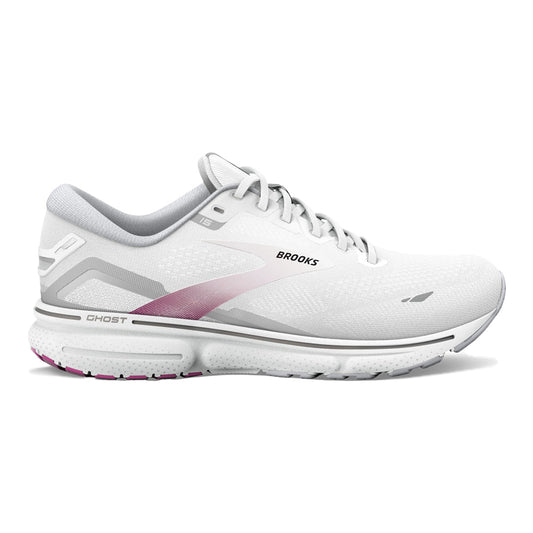 Women's Brooks Ghost 15, White/Oyster/Viola, 11.5 B Medium - Skoutley Outdoors LLC