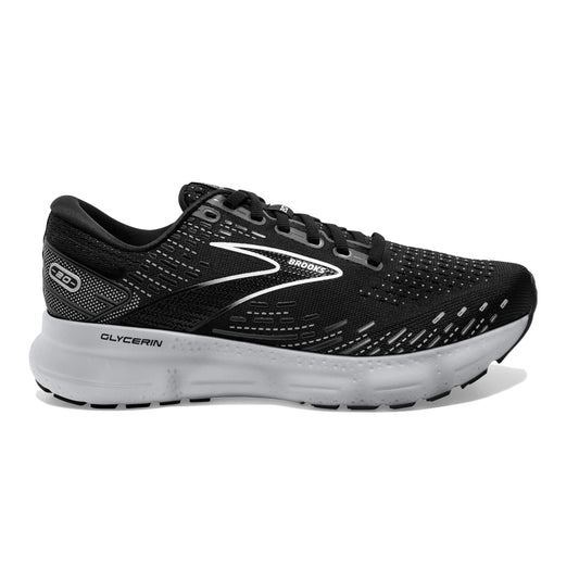 Women's Brooks Glycerin 20, Black/White/Alloy, 8 B Medium - Skoutley Outdoors LLC
