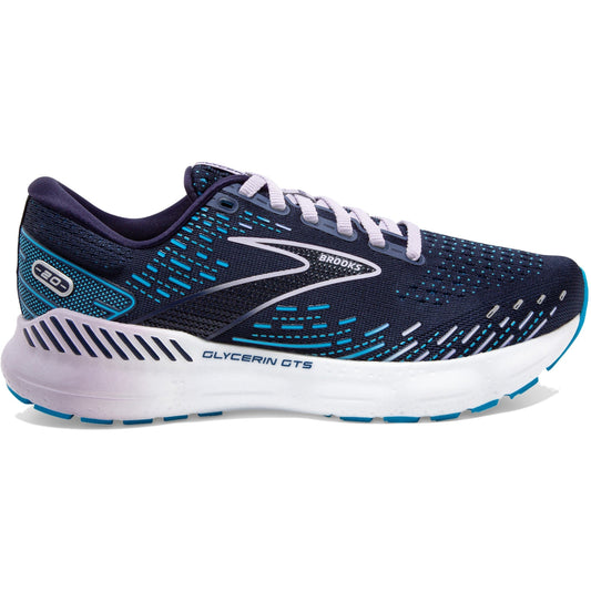 Women's Brooks Glycerin GTS 20, Peacoat/Ocean/Pastel Lilac, 5 B Medium - Skoutley Outdoors LLC