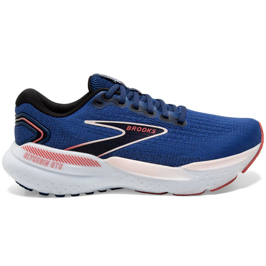 Women's Brooks Glycerin GTS 21, Blue/Icy Pink/Rose, 6 B Medium - Skoutley Outdoors LLC