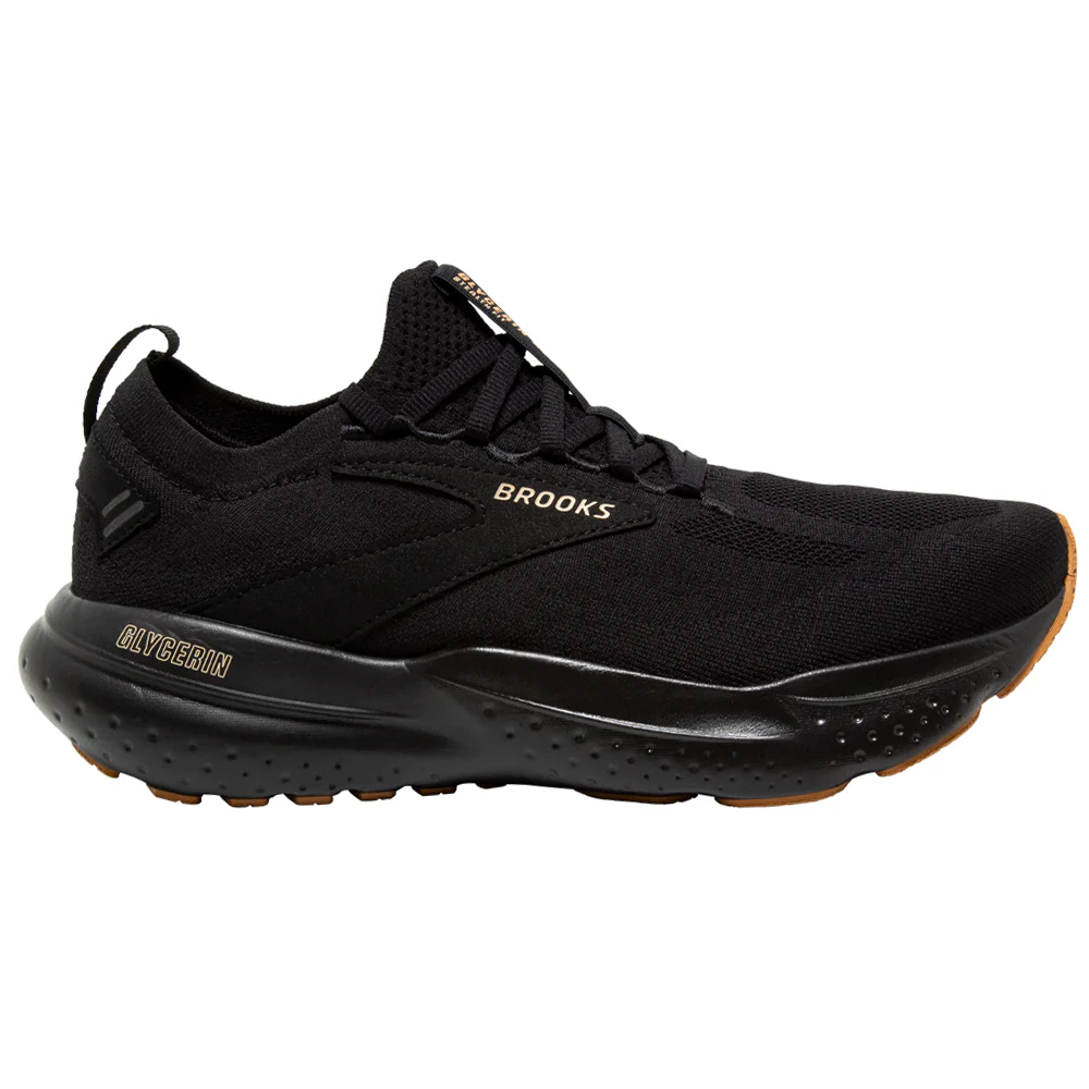 Women's Brooks Glycerin StealthFit 21, Black/Cream/Biscuit, 7 B Medium - Skoutley Outdoors LLC