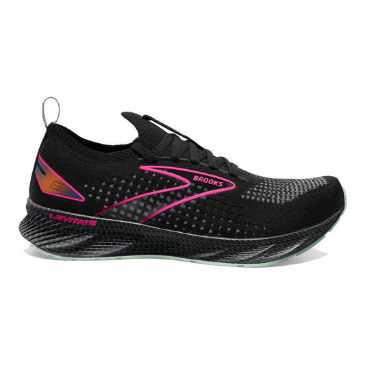 Women's Brooks Levitate StealthFit 6, Black/Pink, 5 B Medium - Skoutley Outdoors LLC