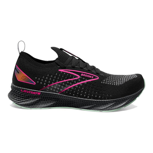 Women's Brooks Levitate StealthFit 6, Black/Pink, 5 B Medium - Skoutley Outdoors LLC