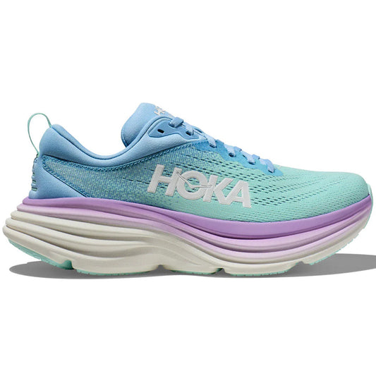 Women's Hoka Bondi 8, Airy Blue/Sunlit Ocean, 5 D Wide - Skoutley Outdoors LLC