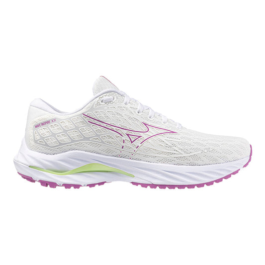 Women's Mizuno Wave Inspire 20, White-Rosebud, 7 B Medium - Skoutley Outdoors LLC