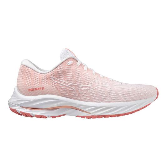 Women's Mizuno Wave Rider 26 SSW, White/Vaporous Grey, 12 B Medium - Skoutley Outdoors LLC