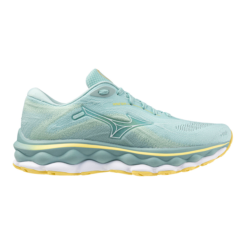 Women's Mizuno Wave Sky 7, Eggshell Blue-White, 7 B Medium - Skoutley Outdoors LLC