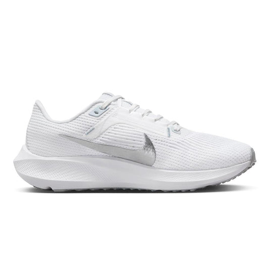Women's Nike Pegasus 40, White/Metallic Silver-Pure Platinum, 5 B Medium - Skoutley Outdoors LLC