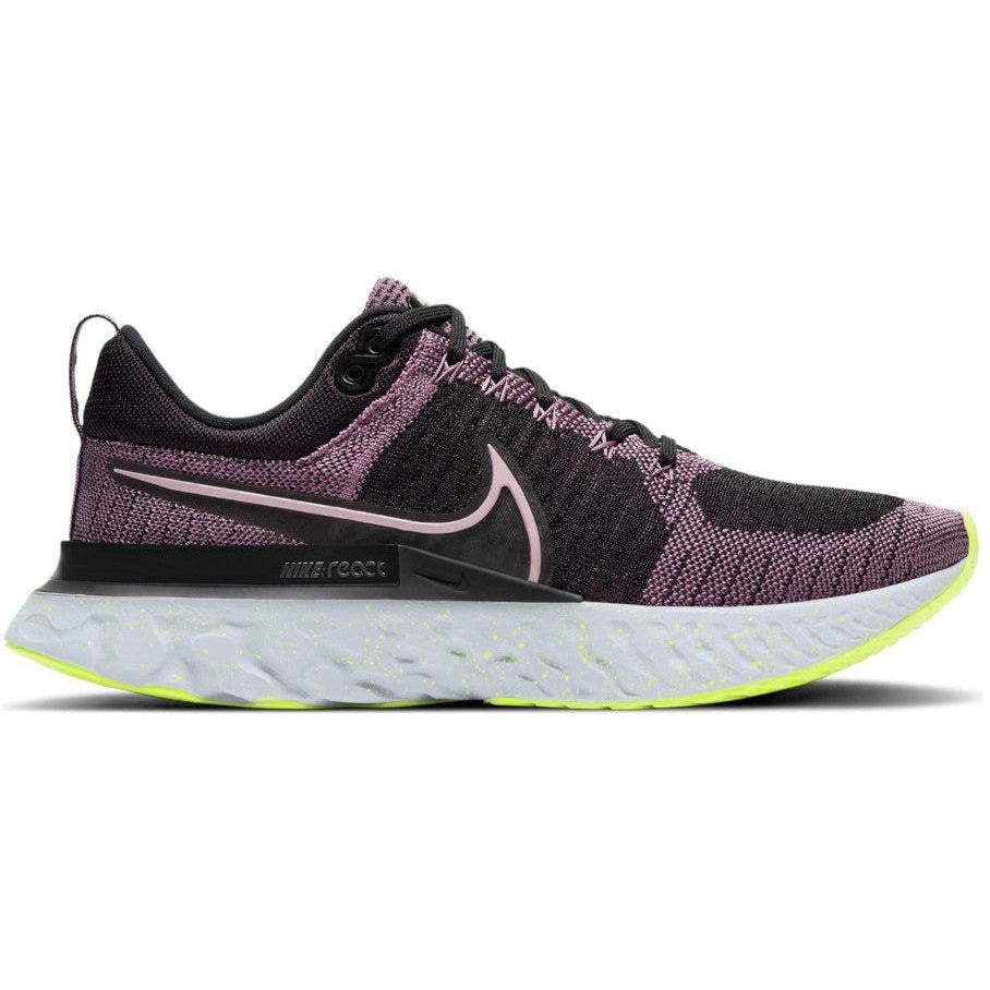 Women's Nike React Infinity Run Flyknit 2, Violet Dust/Elemental Pink/Black/Cyber, 6 B Medium - Skoutley Outdoors LLC