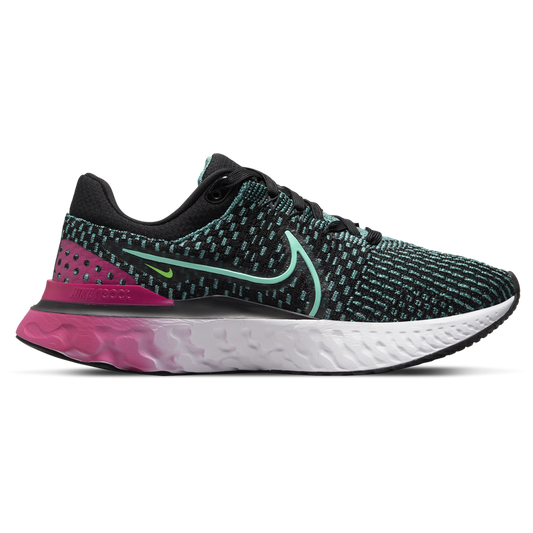 Women's Nike React Infinity Run Flyknit 3, Dynamic Turquoise/Pink/Black, 5.5 B Medium - Skoutley Outdoors LLC