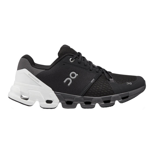 Women's On Cloudflyer 4, Black/White, 8.5 D Wide - Skoutley Outdoors LLC
