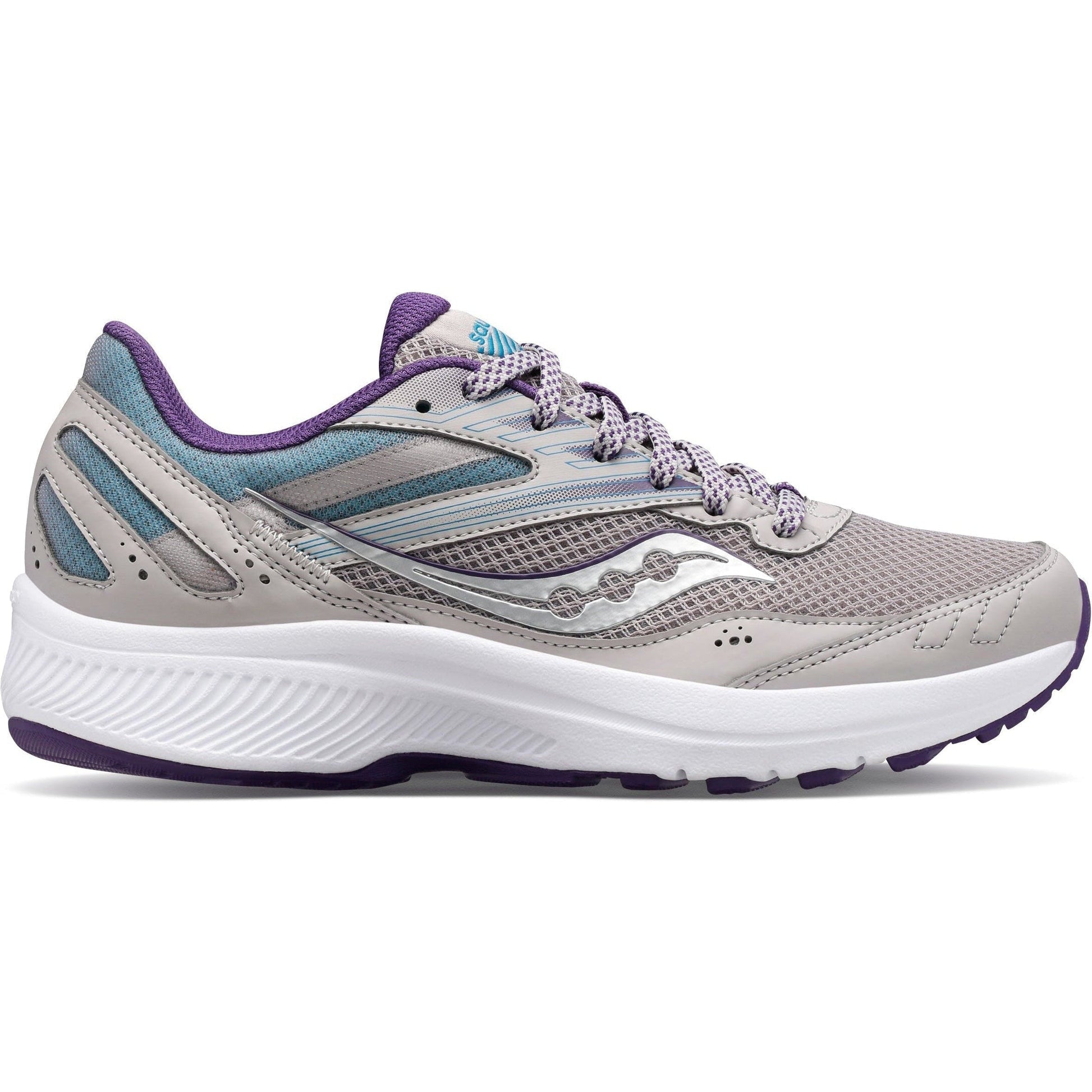 Women's Saucony Cohesion 15, Smoke/Grape Pop, 6 B Medium - Skoutley Outdoors LLC