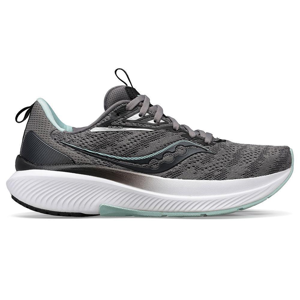 Women's Saucony Echelon 9, Charcoal/Ice, 7.5 D Wide - Skoutley Outdoors LLC