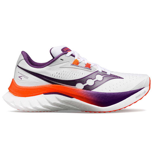 Women's Saucony Endorphin Speed 4, White/Violet, 8 B Medium - Skoutley Outdoors LLC