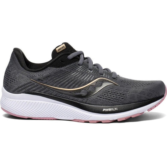 Women's Saucony Guide 14, Charcoal/Rose, 5.5 D Wide - Skoutley Outdoors LLC