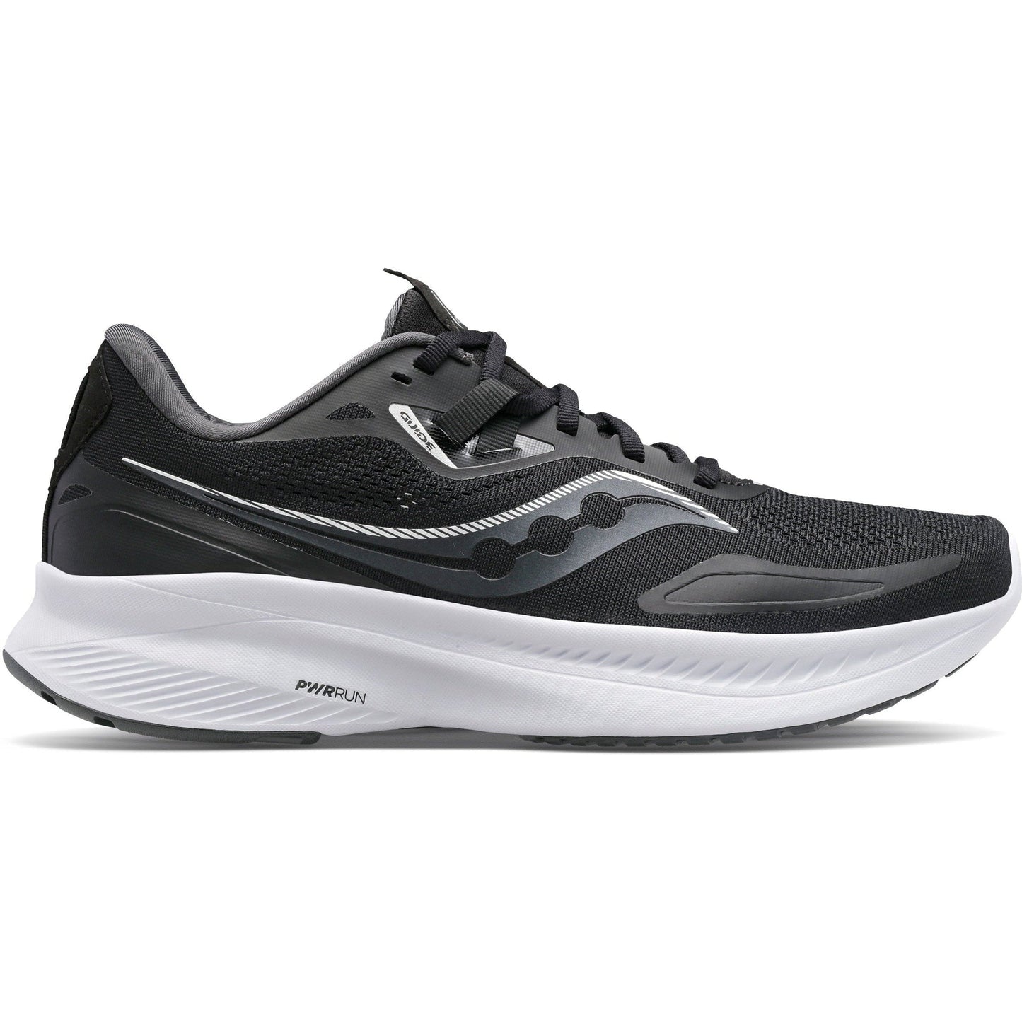 Women's Saucony Guide 15, Black/White, 6 D Wide - Skoutley Outdoors LLC