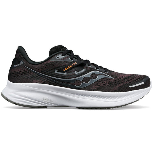 Women's Saucony Guide 16, Black/White, 6 D Wide - Skoutley Outdoors LLC