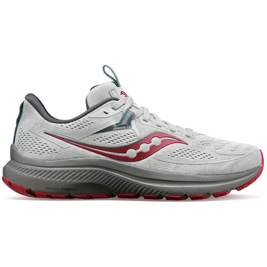 Women's Saucony Omni 21, Concrete/Berry, 7 B Medium - Skoutley Outdoors LLC