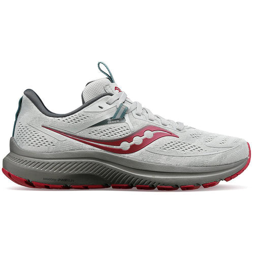Women's Saucony Omni 21, Concrete/Berry, 7 B Medium - Skoutley Outdoors LLC