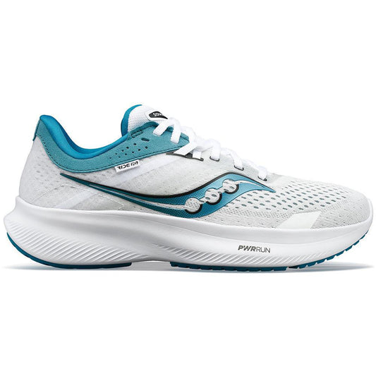 Women's Saucony Ride 16, White/Ink, 6.5 B Medium - Skoutley Outdoors LLC