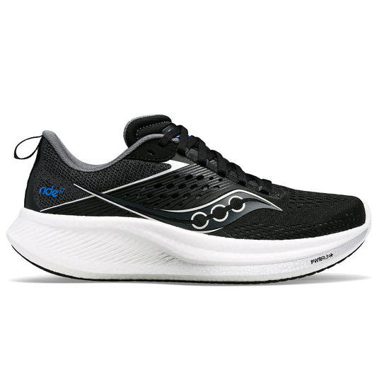 Women's Saucony Ride 17, Black/White, 11 B Medium - Skoutley Outdoors LLC
