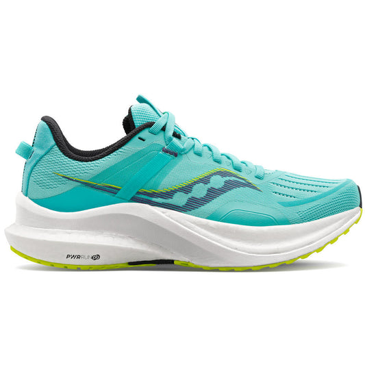 Women's Saucony Tempus, Cool Mint/Acid, 7 B Medium - Skoutley Outdoors LLC
