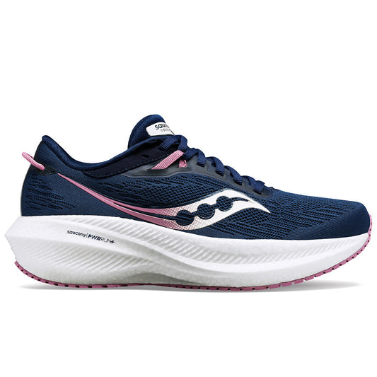 Women's Saucony Triumph 21, Navy/Orchid, 6.5 B Medium - Skoutley Outdoors LLC