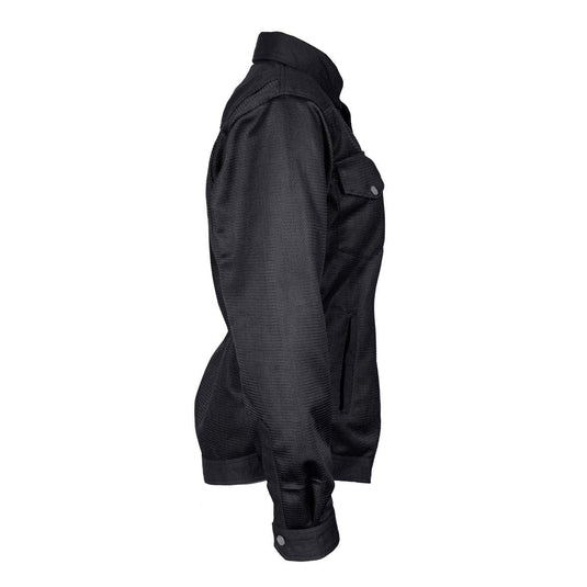 Protective Summer Mesh Shirt for Women - Black Solid