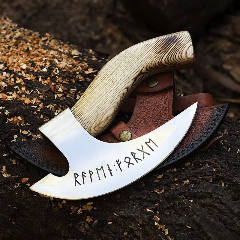 Load image into Gallery viewer, Custom Hand Engraved Ax Pizza Cutter - 8-Inch J2 Steel Blade
