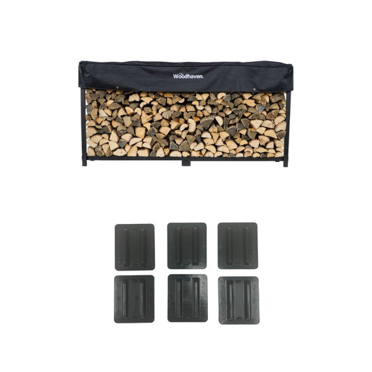 10 ft Steel Firewood Rack Holds 1/2 Cord Plus Woodhaven