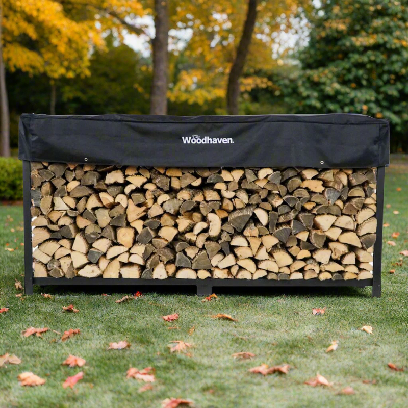 Load image into Gallery viewer, 10 ft Steel Firewood Rack Holds 1/2 Cord Plus Woodhaven
