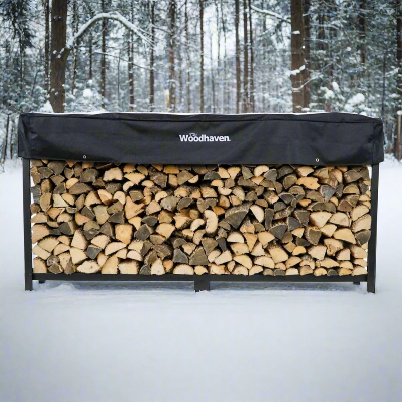 Load image into Gallery viewer, 10 ft Steel Firewood Rack Holds 1/2 Cord Plus Woodhaven
