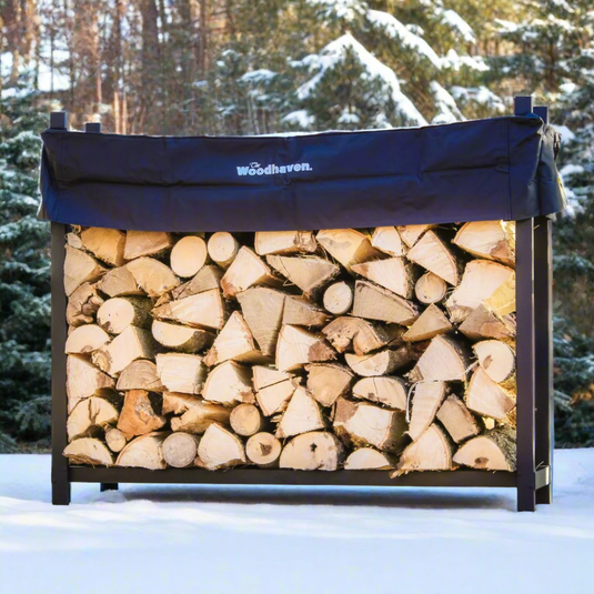5 ft Steel Firewood Rack Holds 1/4 Cord Plus Woodhaven