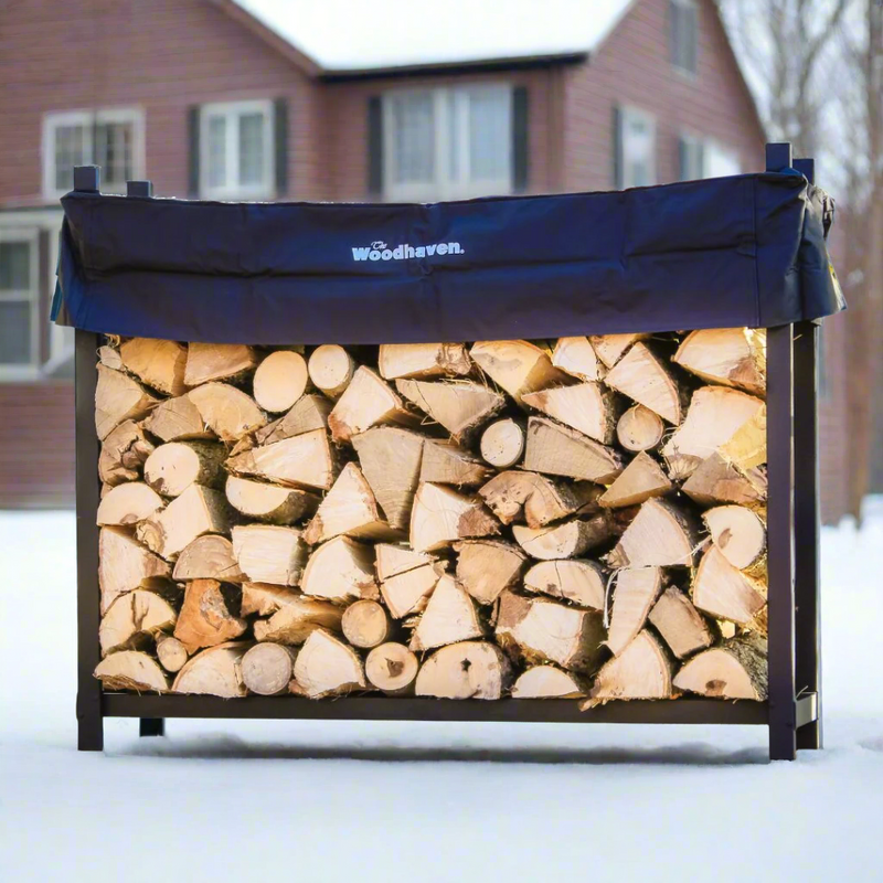 Load image into Gallery viewer, 5 ft Steel Firewood Rack Holds 1/4 Cord Plus Woodhaven
