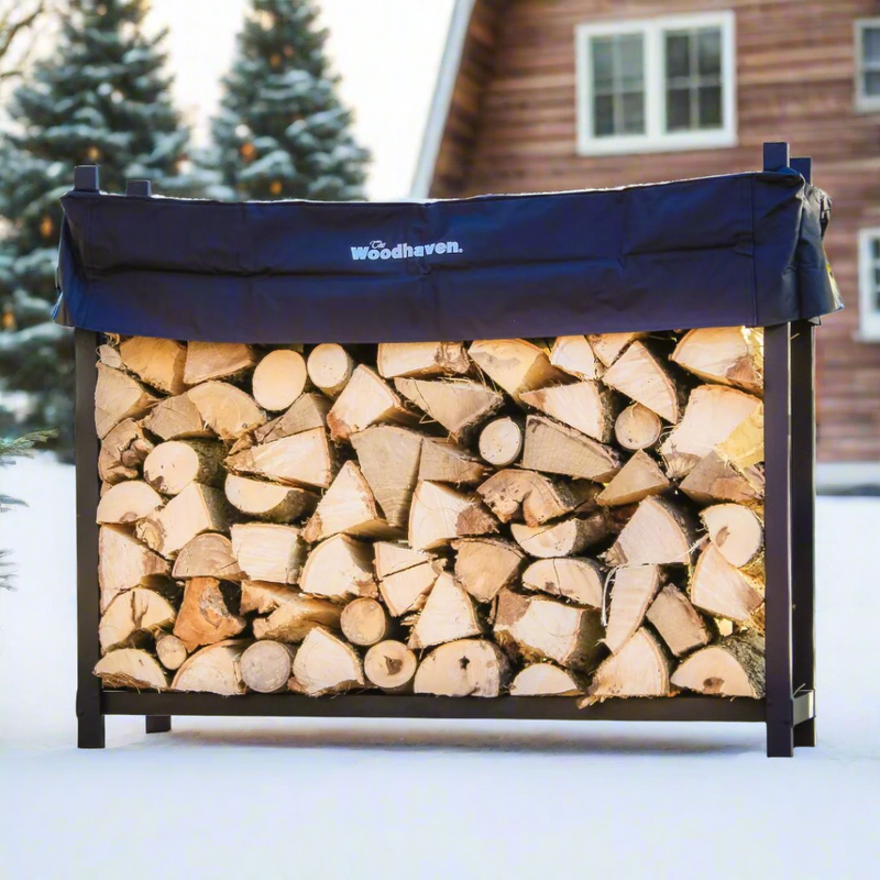 Load image into Gallery viewer, 5 ft Steel Firewood Rack Holds 1/4 Cord Plus Woodhaven
