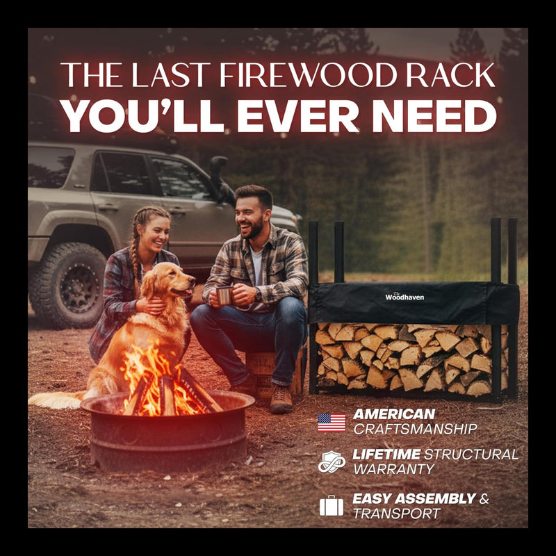 Load image into Gallery viewer, 4 ft Steel Firewood Rack Holds 1/4 Cord Woodhaven
