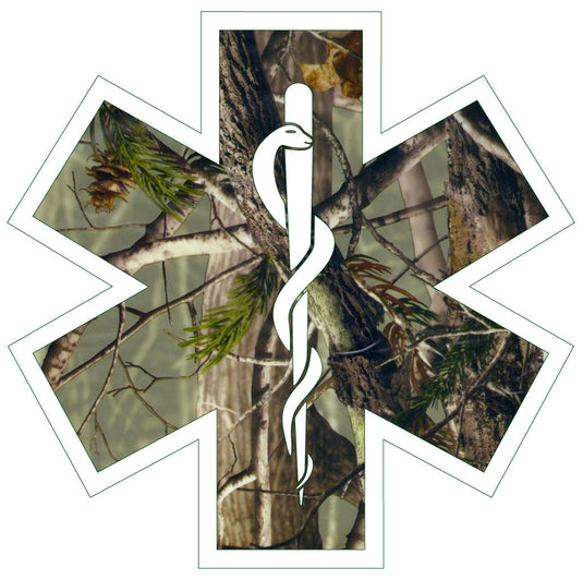 WOODS CAMO STAR OF LIFE REFLECTIVE WINDOW DECAL
