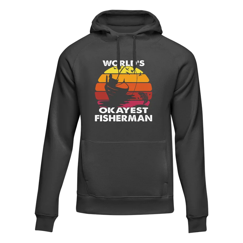 Load image into Gallery viewer, World&#39;s Okayest Fisherman Unisex Hoodie
