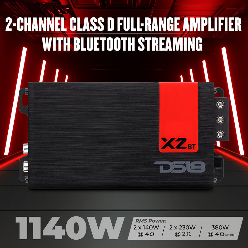 Load image into Gallery viewer, X 2-Channel Ultra Compact Full-Range Amplifier with Bluetooth Connectivity - 2 x 140 Watts Rms
