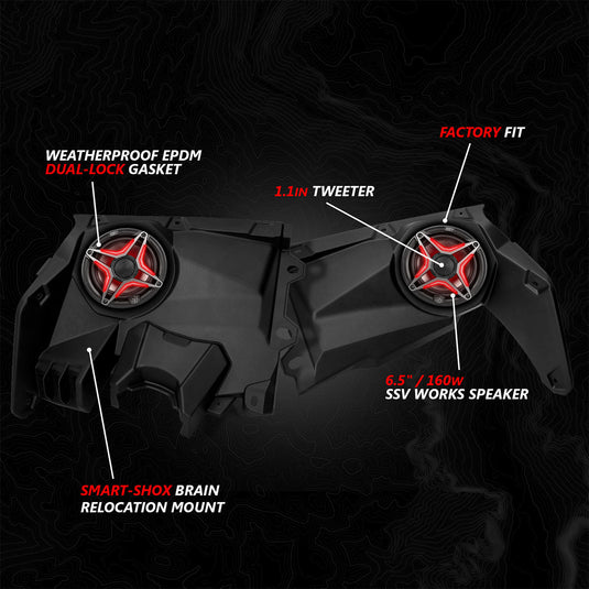 2017-2026 Can-Am® X3, Phase-5 V-Spec 6-Speaker 1650watt System w/JVC