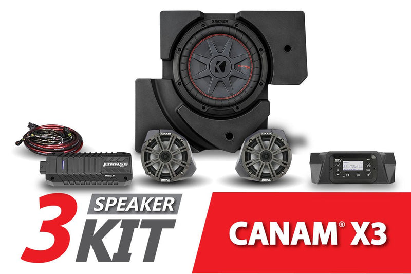 Load image into Gallery viewer, 2017-2023 CanAm X3 Complete Kicker 3-Speaker Plug-and-Play System
