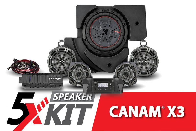 Load image into Gallery viewer, 2017-2023 CanAm X3 Complete Kicker 5-Speaker Phase X Plug-and-Play System
