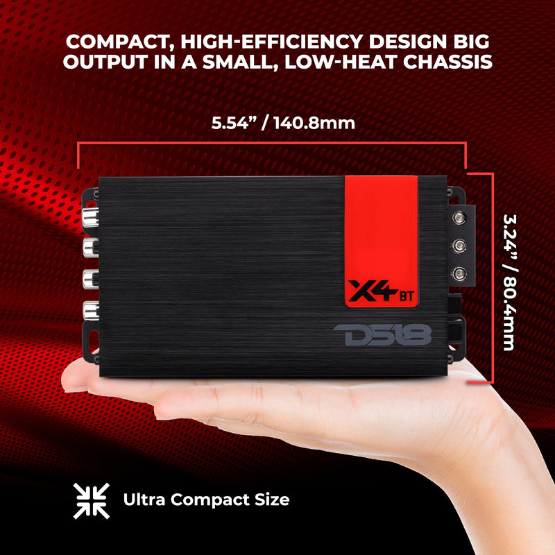 Load image into Gallery viewer, X 4-Channel Ultra Compact Full-Range Amplifier with Bluetooth Connectivity - 4 x 70 Watts Rms
